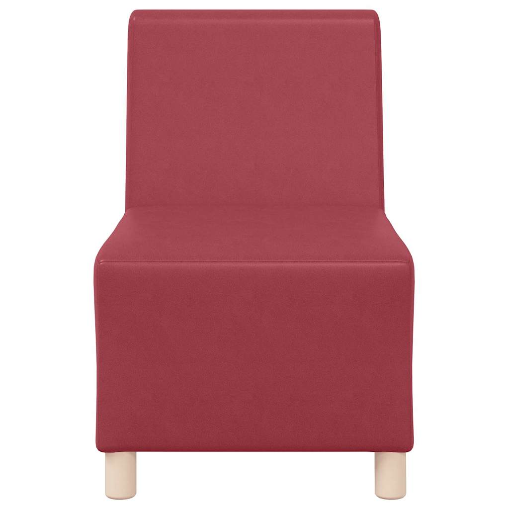 | Modular Sofa Unit Armless | Wine red 55 x 74 x 82 cm Faux leather